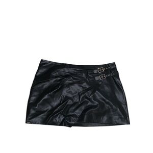 Black Faux Leather Mini Skirt